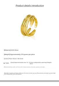 Macro detail of S925 sterling silver multi-layer twisted ring with 8mm width dimensions