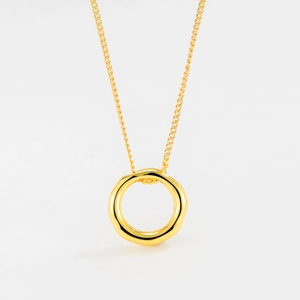 925 Sterling Silver Irregular Geometric Circle Pendant Necklace For Women Minimalist Chic Individual Clavicle Chain Jewelry