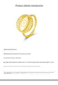Detail showing S925 sterling silver evil eye ring weight 2.74g and 15mm face size