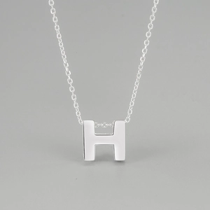 925 Sterlingsilber H Buchstabe Anhänger Halskette Für Damen Minimalistisch Koreanischen Stil Ins Mode Schmuck Halsketten