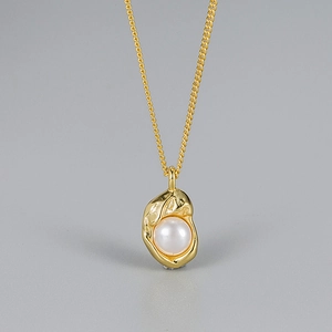 925 Sterling Silver Freshwater Pearl Necklace For Women Irregular Bean Design French Minimalist Clavicle Chain Jewelry