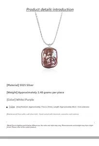 Detailed specs of the S925 silver necklace with baroque pearl pendant and measurements