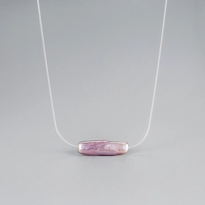 S925 sterling silver snake chain necklace featuring a baroque lavender pearl pendant