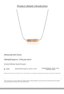 Detail view of S925 silver necklace with 23mm pink rectangular baroque pearl pendant