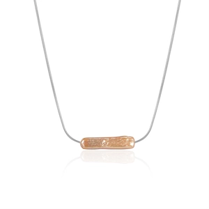 Minimalist S925 sterling silver necklace with baroque pearl on a white background