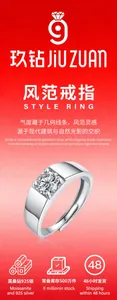 Detailed macro view of high-polish S925 silver ring featuring a four-prong moissanite setting