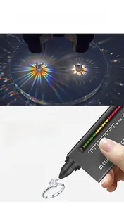 Detailed comparison of moissanite fire color and diamond tester performance on silver ring