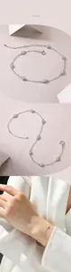 Vistas detalladas de pulsera de plata S925 con piedras moissanita y cierre de resorte
