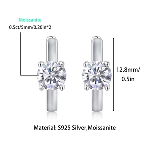 Klassische 925 Sterling Silber Laborgezüchtete Diamant Ohrstecker Rundschliff Moissanit Ohrringe 18K Vergoldet Schmuck Geschenk Für Damen
