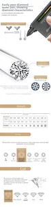 Detailed chart of moissanite S925 earrings showing D-color VVS1 clarity and cut specifications