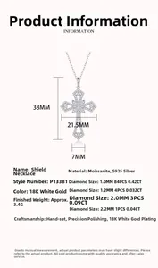 Détails du pendentif croix en argent S925 avec diamants moissanite sertis main