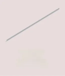 Macro detail of S925 sterling silver tennis bracelet with square cut moissanite stones