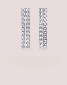 Detail of Moissanite tassel earrings in S925 sterling silver with double rectangular rows