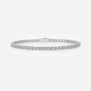 925 Sterlingsilber Moissanit Tennis Armband Für Damen Eleganter Rundschliff Weiß Funkelnder Schmuck Mit GRA Zertifikat Geschenk