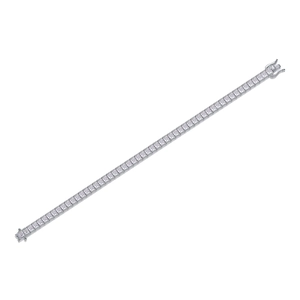 Classic S925 sterling silver tennis bracelet featuring square cut moissanite stones