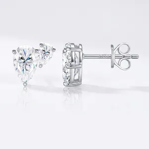 925 Sterling Silver Butterfly Moissanite Stud Earrings For Women Simple Elegant Inlaid Moissanite Jewelry Gift With GRA Certificate For Daily Wear