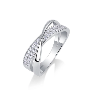 925 silver cross ring with sparkling moissanite stars and hollow letter design
