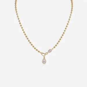 Luxury 925 Sterling Silver Moissanite Pendant Necklace For Women Gold Plated Geometric Pear Heart Shaped Jewelry Neckwear