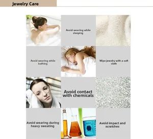 Care guide for jewelry showing cleaning tips and maintenance for cartoon monkey necklaces