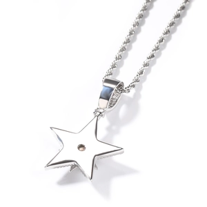 Collana con pendente a stella rotante con catena a fune e cristalli pavé luccicanti