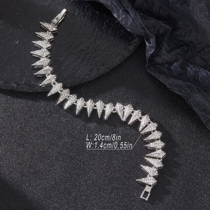 Macro view of iced out panther link chain with dimensions 20cm length and 1.4cm width