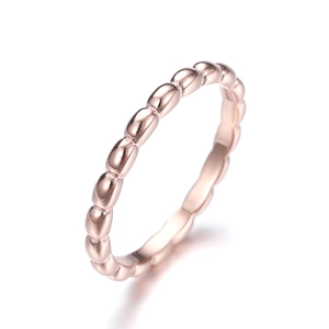 Elegant rose gold beaded bubble ring with a polished minimalist finish for women