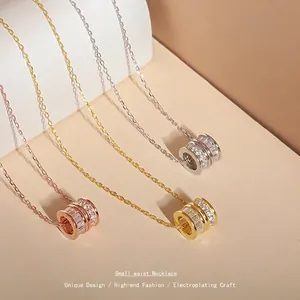 925 Sterling Silver Small Waist Necklace Elegant Rhinestone Pave Pendant Adjustable Chain For Women Jewelry Party Gift