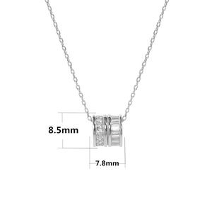 Elegant S925 sterling silver necklace featuring a sparkling pavé waist pendant for women