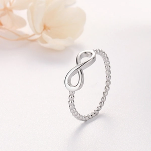 S925 Sterlingsilber Unendlichkeit Ring Für Damen Minimalistisch Gedreht Perlen Ring Gold Plattiert Mode Schmuck Fingerring