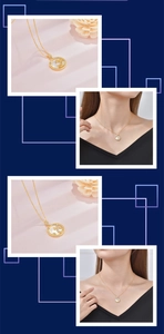 Detail of 925 sterling silver zodiac necklace with shell pendant and gold chain