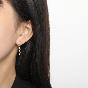 Élégantes boucles d'oreilles serpent en argent S925 avec zircons arc-en-ciel
