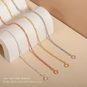 925 Sterling Silver Starry Sky Cauliflower Bracelet For Women Light Luxury Fashion Sparkling Adjustable Chain Jewelry