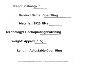 Detailed specifications of 925 sterling silver adjustable ring with tinfoil texture