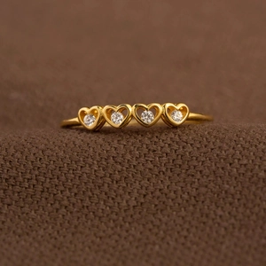 S925 Sterlingsilber Vergoldeter Herzring Für Damen Minimalistisch Hohl Herz Zirkonia Eingelegter Verstellbarer Fingerring Schmuck