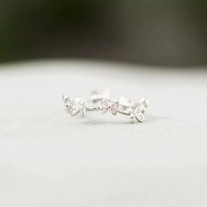 Bague Papillon en Argent Sterling 925 pour Femme Zirconia Incrusté Creux Minimaliste Kaléidoscope Bague Élégante Bijoux Cadeau