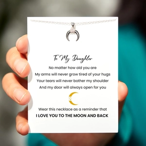 Collier lune en argent sterling S925 pour fille avec carte de message émotionnelle