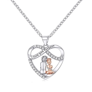 Collier cœur infini en argent s925 avec détails en or rose et pierres de zircone