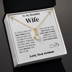 Elegante collana in argento s925 con ciondolo in zirconia in confezione regalo per moglie