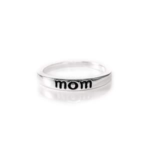 925 Sterling Silver Mom Dad Letter Ring Minimalist Adjustable Open Finger Ring Jewelry Gift For Mother Father Day