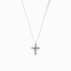 Collier Pendentif Croix en Argent Sterling S925 pour Femme Texture Corde Torsadée Chaîne de Clavicule Minimaliste Bijoux Cadeau