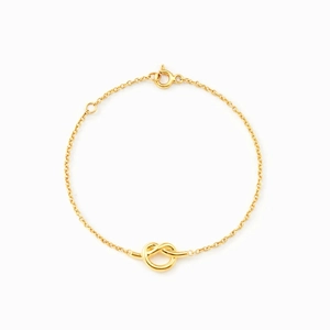 925 Sterling Silver Knot Bracelet For Women Simple Fashion Geometric Knot Wrap Chain Bracelet Gold Plated Minimalist Jewelry Gift