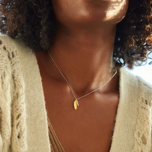 Elegant S925 sterling silver necklace featuring delicate gold and silver feather pendants