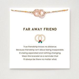 Rose gold interlocking double ring silver bracelet with zircon and colorful enamel beads