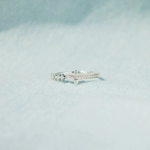 925 Sterling Silver Cross Ring For Women Micro Pave Rhinestone Dainty Geometric Finger Ring Minimalist Fashion Silver Jewelry
