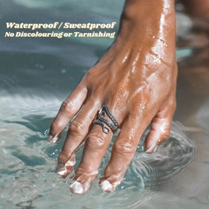 Waterproof S925 silver octopus tentacle open ring with vintage suction cup texture