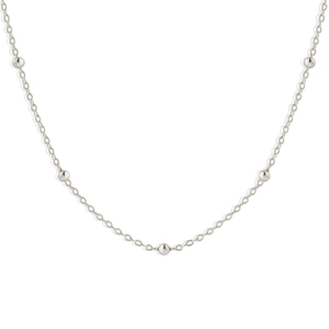 Minimalist s925 sterling silver bead necklace with small beads on a fine chain