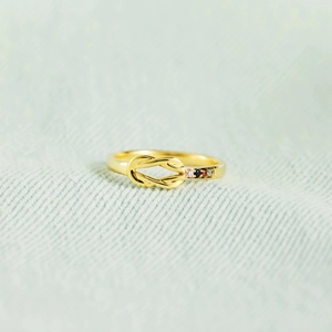 S925 Sterling Silver Knot Ring For Women Gold Plated Colorful Rhinestone Birthstone Finger Ring Fashion Western Jewelry