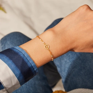 Minimalist S925 silver infinity charm bracelet with colorful enamel beads for women