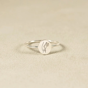 S925 Sterling Silver Friendship Hands Holding Ring For Women Minimalist Gold Silver Plated Elegant Fashion Finger Jewelry Gift