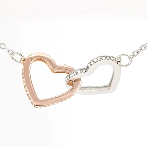Collier double cœur entrelacé en argent S925 avec pavé de zircons cubiques brillants